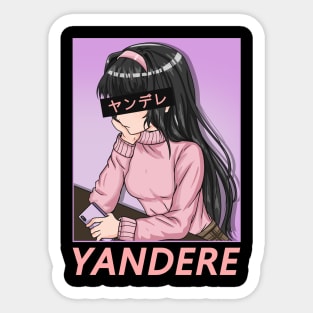 Yandere - Japanese Anime Girl T-Shirt Sticker